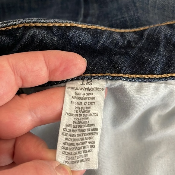 American Eagle Retro Boy Fit Stretch Cuffed Crop Jeans Blue Medium Wash Denim 12 - Picture 9 of 11